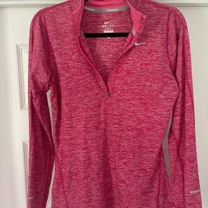 Nike Women's Heathered Pink Half-Zip Sweatshirt